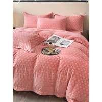 冬季牛奶絨保暖四件套加厚珊瑚絨被套輕奢雙面加絨法蘭絨床單床品