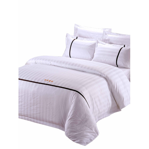 賓館酒店三四件套賓館酒店床上用品批量髮加密加厚緞條客房床品