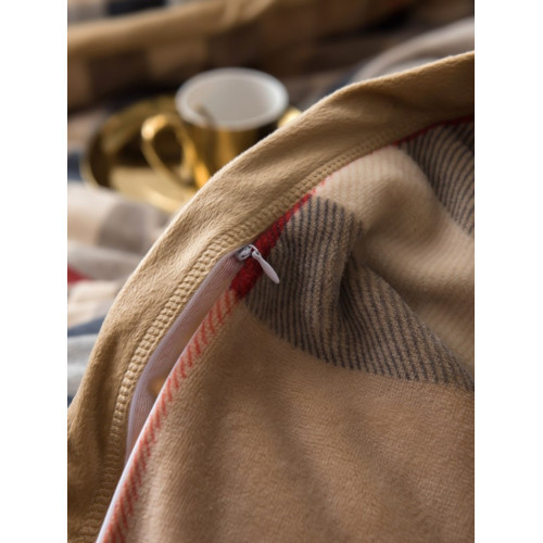 加厚格子牛奶絨四件套冬季加絨床單雙面絨被套條紋珊瑚絨保暖床品 加厚格子牛奶絨四件套冬季加絨床單雙面絨被套條紋珊瑚絨保暖床品