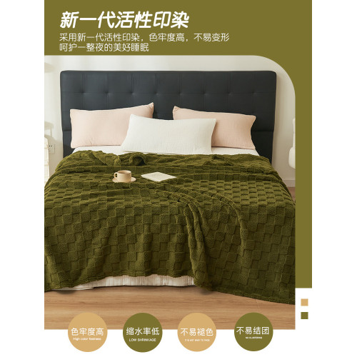 加厚牛奶絨毛毯辦公室午睡毯小毯子沙發蓋毯床上用法蘭珊瑚絨床單