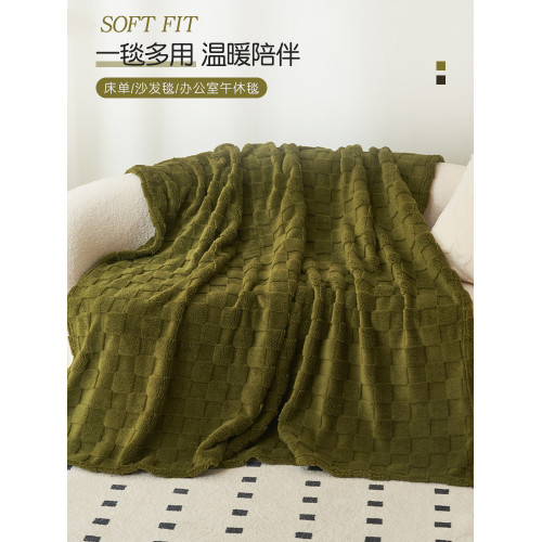 加厚牛奶絨毛毯辦公室午睡毯小毯子沙發蓋毯床上用法蘭珊瑚絨床單