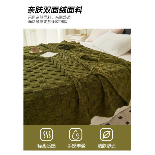 加厚牛奶絨毛毯辦公室午睡毯小毯子沙發蓋毯床上用法蘭珊瑚絨床單
