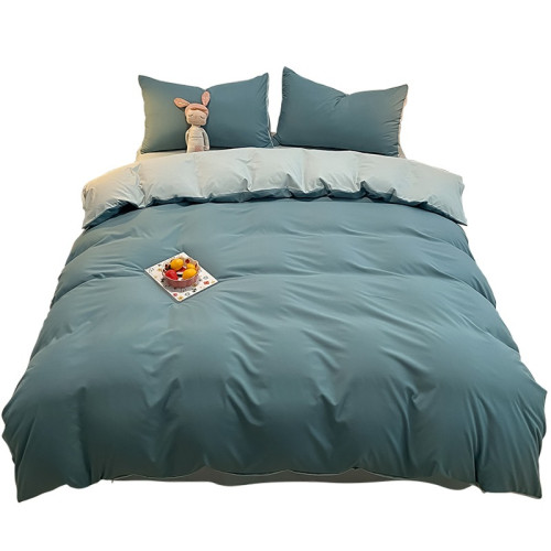 水晶家紡官方旗艦店ins簡約純棉四件套全棉純色床包被套床上用品