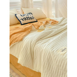 泡泡紗全棉水洗棉薄被夏被純棉夏涼被四件套空調被夏季可機洗被子