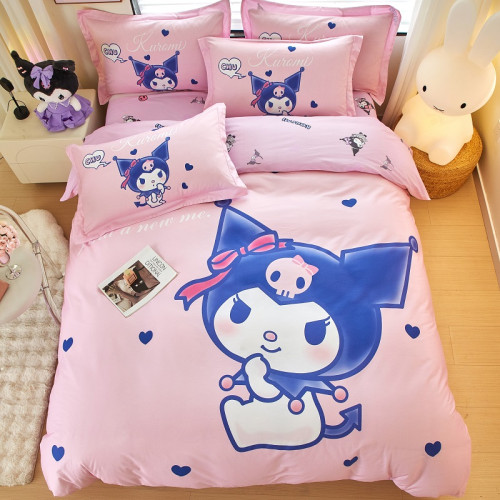 庫洛米全棉卡通被套單件100純棉床單被套床包卡通兒童學生三件套 庫洛米全棉卡通被套單件100純棉床單被套床包卡通兒童學生三件套