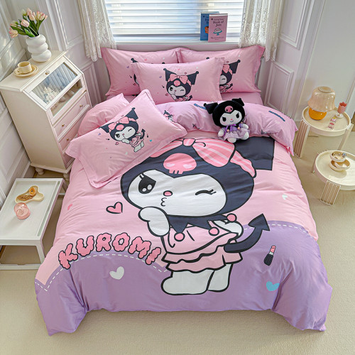 庫洛米全棉卡通被套單件100純棉床單被套床包卡通兒童學生三件套 庫洛米全棉卡通被套單件100純棉床單被套床包卡通兒童學生三件套