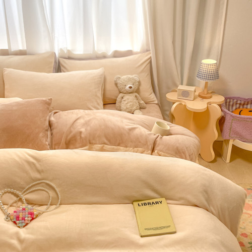 無印良品純色秋冬牛奶絨四件套珊瑚絨床上絨三件套冬季加絨法蘭絨 無印良品純色秋冬牛奶絨四件套珊瑚絨床上絨三件套冬季加絨法蘭絨