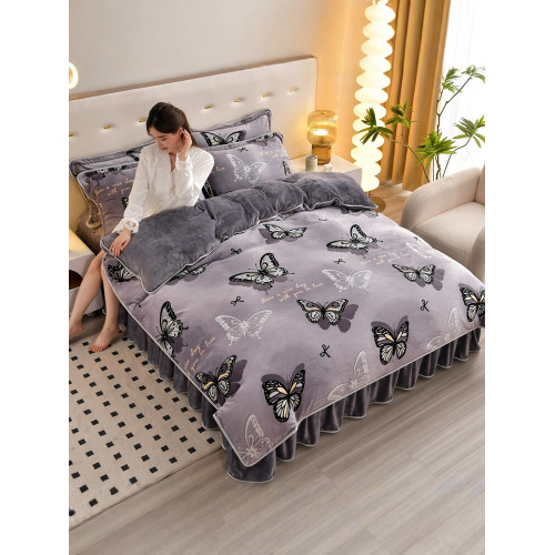 8.5斤冬季加厚牛奶絨單被套四件套雙面金貂絨被罩床裙款床上用品 8.5斤冬季加厚牛奶絨單被套四件套雙面金貂絨被罩床裙款床上用品