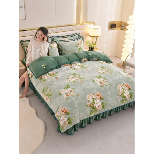 8.5斤冬季加厚牛奶絨單被套四件套雙面金貂絨被罩床裙款床上用品 8.5斤冬季加厚牛奶絨單被套四件套雙面金貂絨被罩床裙款床上用品