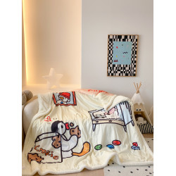 富山商店 x Pingu企鵞家族 正版聯名 秋冬保暖仿羊羔絨柔軟蓋毯