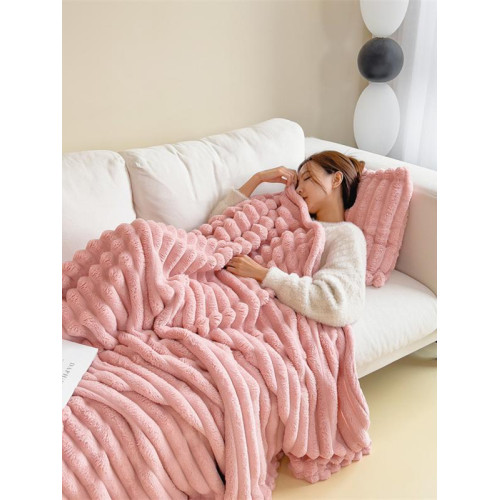 兔毛絨毛毯午睡辦公室毯子冬季加厚珊瑚絨沙發蓋毯學生宿捨兔絨毯