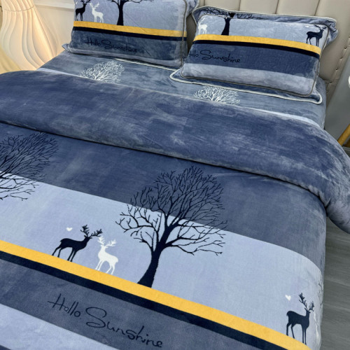 加絨牛奶絨四件套2026新款冬季加厚雙面珊瑚絨被套床上法蘭絨床單