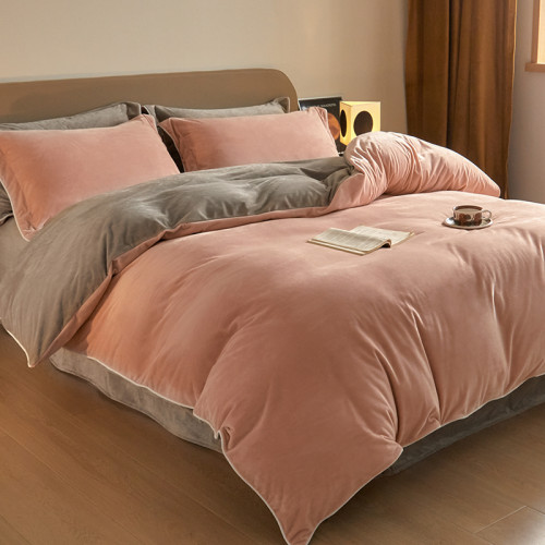 A類嬰兒絨床上四件套牛奶絨加厚雙面珊瑚絨被套床單笠冬季天床品