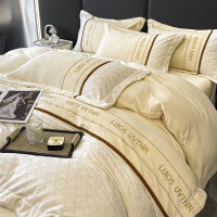 冬季輕奢速暖牛奶絨四件套加厚保暖裸睡被罩防靜電雙面珊瑚絨床罩