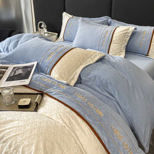 冬季輕奢速暖牛奶絨四件套加厚保暖裸睡被罩防靜電雙面珊瑚絨床罩 冬季輕奢速暖牛奶絨四件套加厚保暖裸睡被罩防靜電雙面珊瑚絨床罩