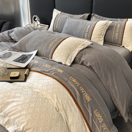 冬季輕奢速暖牛奶絨四件套加厚保暖裸睡被罩防靜電雙面珊瑚絨床罩 冬季輕奢速暖牛奶絨四件套加厚保暖裸睡被罩防靜電雙面珊瑚絨床罩