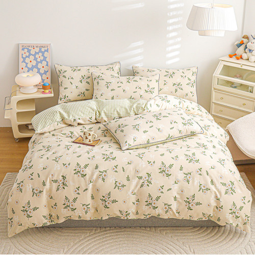 新款夾棉床包款四件套全棉純棉四季通用清新碎花被套加厚床上用品