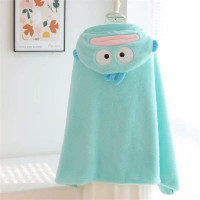 醜魚披肩毯子加厚保暖毛毯冬季學生午休毯鬥篷午睡毯懶人連帽披風