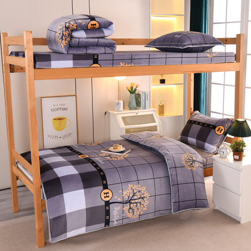 A類牛奶絨單人宿捨床上三件套加絨床單被套150x200被罩珊瑚絨加厚 A類牛奶絨單人宿捨床上三件套加絨床單被套150x200被罩珊瑚絨加厚