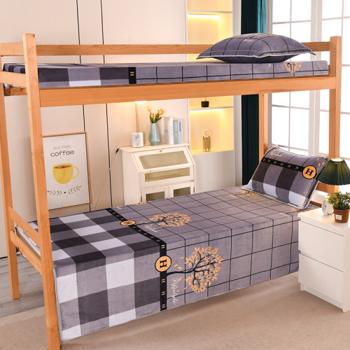 A類牛奶絨單人宿捨床上三件套加絨床單被套150x200被罩珊瑚絨加厚 A類牛奶絨單人宿捨床上三件套加絨床單被套150x200被罩珊瑚絨加厚