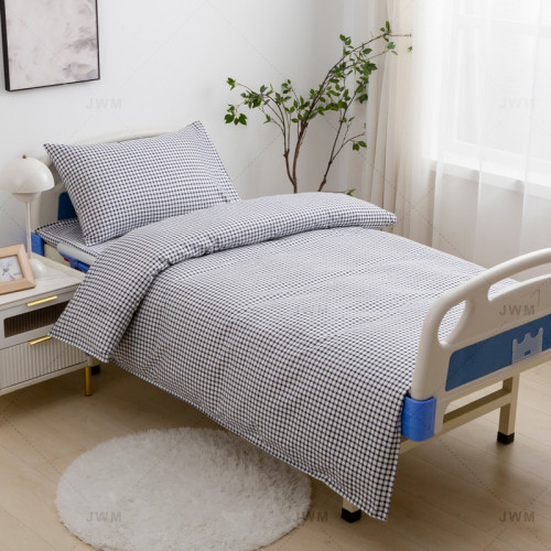 純棉床上三件套醫院格格床單被套枕套診所養老院美容院學生宿捨用 純棉床上三件套醫院格格床單被套枕套診所養老院美容院學生宿捨用