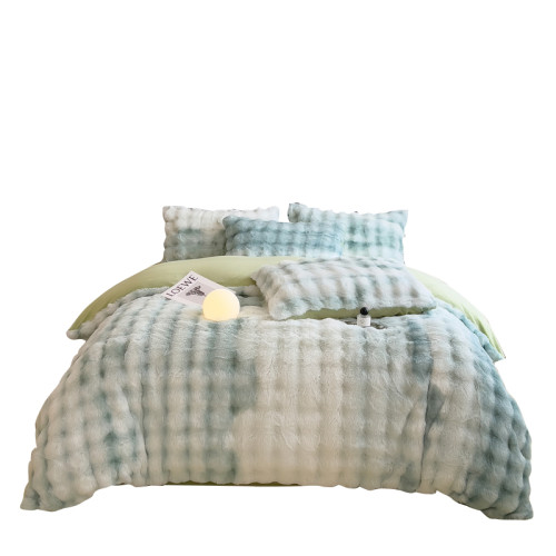 小紅書推薦裸睡加厚兔毛絨床單床包四件套床上牛奶絨被套被罩冬季