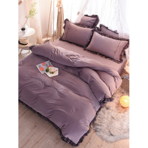 冬季雙面絨保暖四件套牛奶絨裸睡被罩水晶絨床單床包被套2025新款