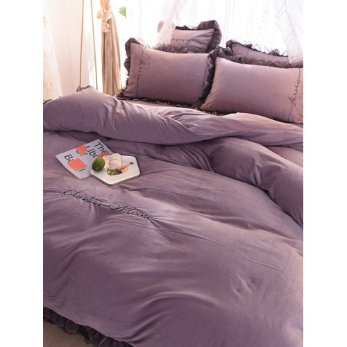 冬季雙面絨保暖四件套牛奶絨裸睡被罩水晶絨床單床包被套2025新款