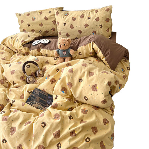 A類床上用品四件套純棉全棉2024新款床單被套被罩學生宿捨三件套4