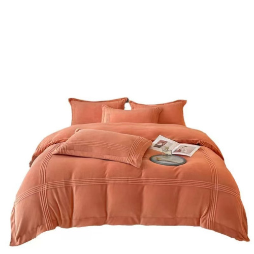 出口澳洲冬季輕奢加絨牛奶絨四件套雙面絨珊瑚絨被罩加厚床單