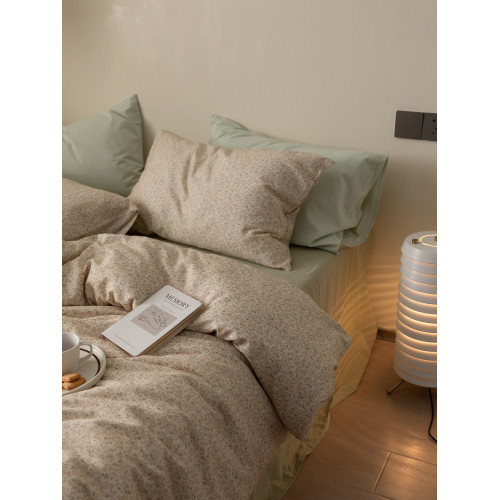 ins田園風全棉雙層紗床上三四件套 小清新床單被套床包式床品1.8m