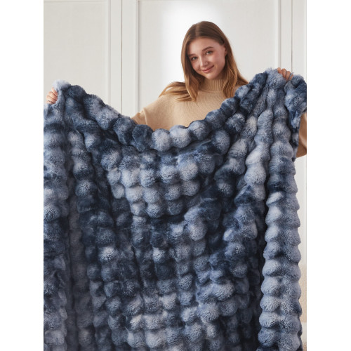 出口新品泡泡兔毛絨辦公室午睡小毛毯沙發鋪床裝飾休閒保暖小蓋毯