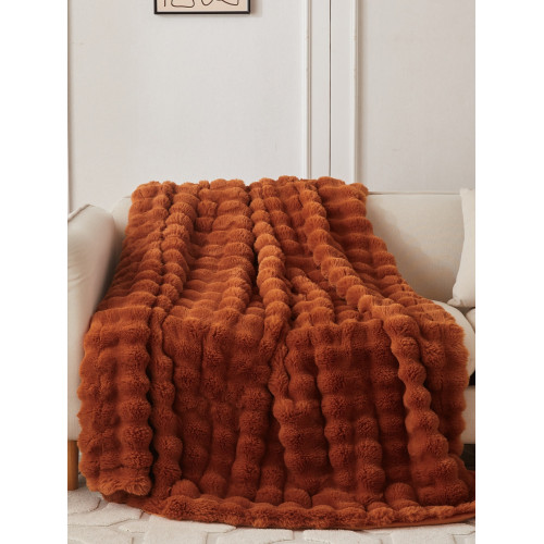 出口新品泡泡兔毛絨辦公室午睡小毛毯沙發鋪床裝飾休閒保暖小蓋毯