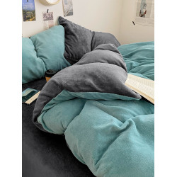 牛奶絨四件套珊瑚絨床單床包款被套三件套冬天季加厚保暖床上用品