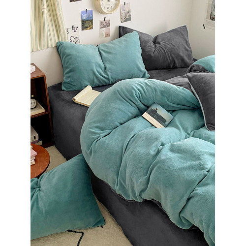 牛奶絨四件套珊瑚絨床單床包款被套三件套冬天季加厚保暖床上用品