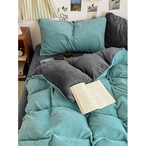 牛奶絨四件套珊瑚絨床單床包款被套三件套冬天季加厚保暖床上用品