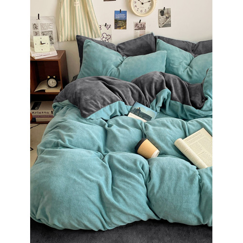 牛奶絨四件套珊瑚絨床單床包款被套三件套冬天季加厚保暖床上用品