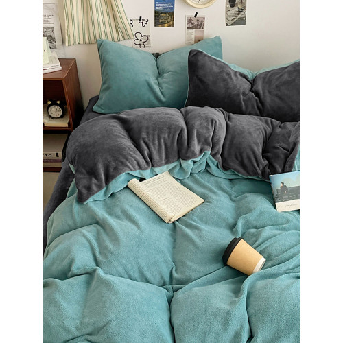 牛奶絨四件套珊瑚絨床單床包款被套三件套冬天季加厚保暖床上用品