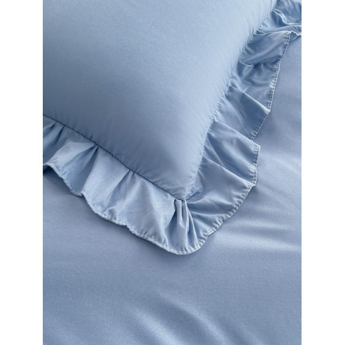 %100純色法式學生三件套四件套床裙款床單款親膚透氣遮醜花邊