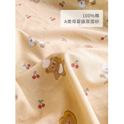 A類母嬰級雙層紗四件套純棉1.2m1.5/1.8米兒童床單被套單人三件套
