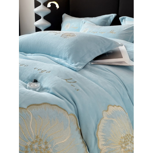 冬季速暖刺綉牛奶絨四件套加厚雙面絨加絨床單被套防滑床包床罩款