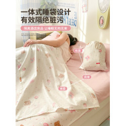 雅鹿酒店隔髒睡袋全棉純棉單人出差神器旅行床單被套可攜式旅睡寶