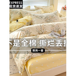 A類南通家紡全棉床上用品四件套100純棉1.8m被套床單雙人三件套4