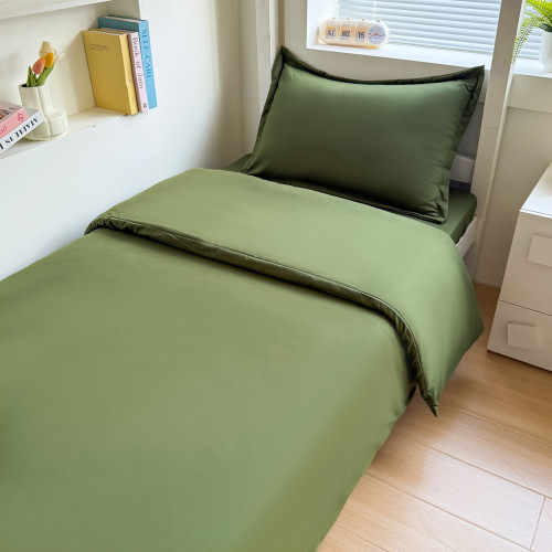 學生宿捨軍訓軍綠色被套床單三件套床上用品被褥被子全套一整套六