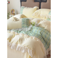 小紅書推薦A類法式公主風純棉全棉床裙四件套少女高級感床單被套