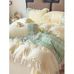 小紅書推薦A類法式公主風純棉全棉床裙四件套少女高級感床單被套