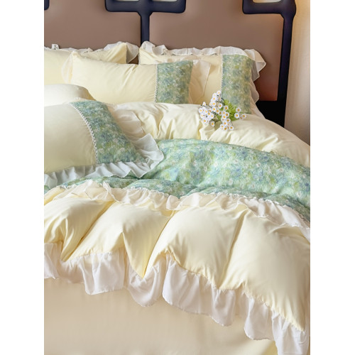 小紅書推薦A類法式公主風純棉全棉床裙四件套少女高級感床單被套