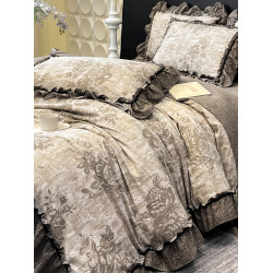 法式復古碎花A類純棉雙層紗四件套全棉亞麻少女花邊加厚床單被套