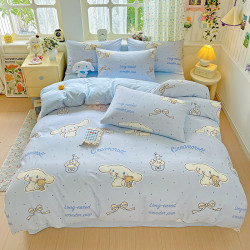 吉伊卡哇純棉四件套chiikawa烏薩奇小八學生宿捨全棉床上三件套女