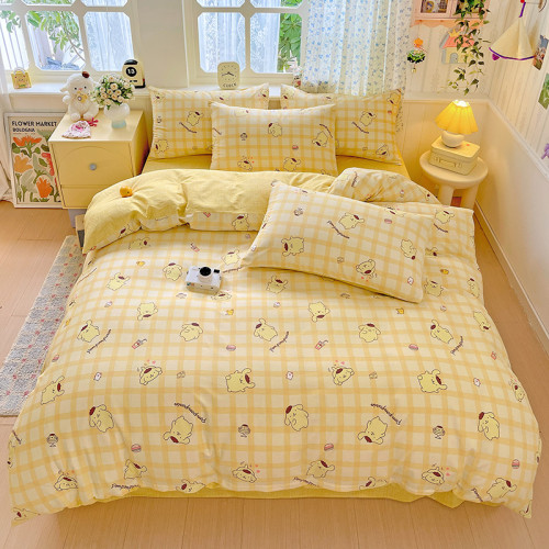 吉伊卡哇純棉四件套chiikawa烏薩奇小八學生宿捨全棉床上三件套女